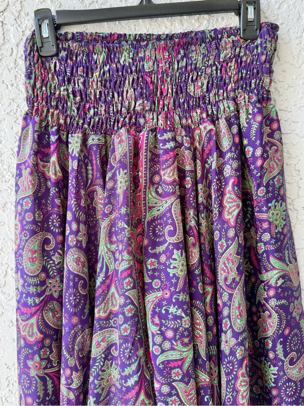 Wide-Leg Paisley Palazzo Pants one size